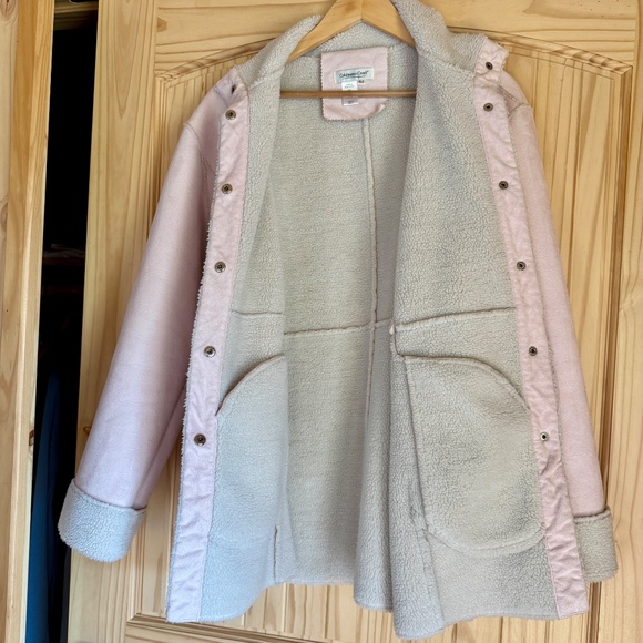 Coldwater Creek Women’s Faux Suede/Shearling Jacket Light Pink, Size XL - Picture 4 of 8